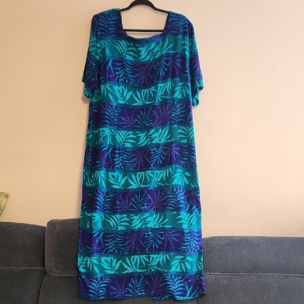 John Philips Tropical Floral Short Sleeve Midi Dress Sz 22W Plus